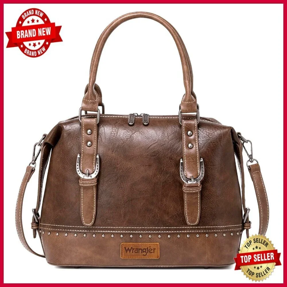 Vintage Western Barrel Satchel Handbag with Detachable Strap